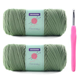 2 Skeins Tshirt Yarn for Crochet,Soft T Shirt Yarn for Crocheting Bag/Basket/Home Decor,Trapillo para Tejer a Crochet Bolsas wit