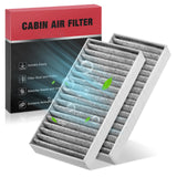 BDFHYK 2PC CF11777 Cabin Air Filter w/Activated Carbon Compatible with Jeep 2011 Wrangler V6 3.8L, 2018 Wrangler JK V6 3.6L, 201