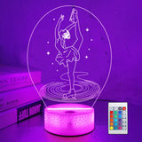 OkiyiD Figure Skating Gifts for Girls, Ice Skating Night Light 3D Illusion Lamp with 16 Colors Remote Control, Skater Gift for G