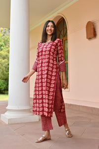 Gosriki Women'S Cotton Blend Straight Printed Kurta With Pant (Vidula Maroon-Gs_Xl_Maroon_X-Large),Maroon,,B0D5VLWZCZ
