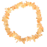 Zenergy Gems [1] CHARGED 7 Citrine Crystal Chip Bracelet Tumble Polished Stretchy + Selenite Heart Charging Crystal Included (Ra