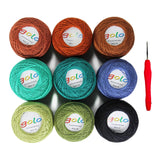 golo Crochet Thread Size 10 Embroidery Thread 10g X 9 Crochet Yarn for Hand Knitting 10-9-3