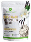 Antler Farms - 100% Grass Fed New Zealand Whey Protein Isolate, Vanilla Flavor, 2 lbs - Pure and Clean, 4 Ingredients, Delicious