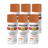 Rust-Oleum 369193-6PK Stops Rust Spray Paint, 12 oz, Satin Turmeric, 6 Pack