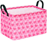 MAIZMZ Girls Storage Basket Heart Print Storage Cube for Women, Closet Shelf Organizer Bins Empty Gift Basket with Handles Girls