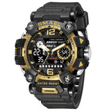 Aimes Men'S Watches Tactical Outdoor Sports Waterproof Military Watch Black Analog Digital Date Multi Function Large Dual Displa