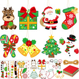 DoubleFill 48 Sets Christmas Suncatchers Craft Kit Ornaments Stained Glass Christmas Window Arts and Crafts Kit for Classroom Ho