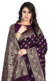 Sugathari Womens Banarasi Saree Pure Kanjivaram Silk Saree Soft New Ladies 2023 Design Wear Pattu Sarees Latest Cotton Party Sari Collections With Blouse Piece For Wedding Sadi (Pari S-1 Purple)