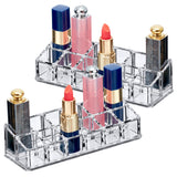 Amazing Abby - Glamour - 2-Pack 12-Slot Acrylic Lipstick Organizer, Lipstick Holder, Lip Gloss Holder, Cosmetic Storage Display,