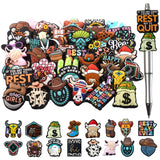 VervelaLibre 45pcs Western Silicone Focal Beads for Pen Highland Cow Western Focal Beads for Beadable Pens Making DIY Keychain N