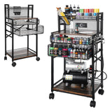 OPHIR 5 Tier Metal Airbrush Storage Cart for Air Compressor,Paint Supplies