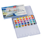 White Nights Extra Fine Watercolor Set 35 Full Pans (2.5ml), Artist-Grade, High-Pigment, Vibrant & Lightfast Colors in Durable M