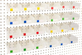 Right Arrange Pegboard Bins - 24 Pack Clear - Hooks to Any Peg Board - Organize Hardware, Accessories, Attachments, Workbench, G