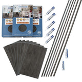 Palisade 25.6 in. x 14.8 in. Interlocking Vinyl Tile Shower and Tub Surround Kit in Ashen Slate