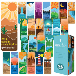 Only Zest 96 Pack Christian Bookmarks with Inspirational Bible Verses, Unique, Vibrant Bible Bookmark, Bulk Christian Gifts for 