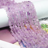 Natural Stone Beads 6-8mm Lilac Amethyst Oval Irregular Freeform Tumbled Loose Gemstone Beads for Jewelry Making 15 Inch Strand 