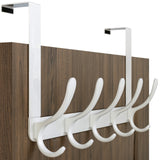 WEBI Over The Door Hook 5 Coat Hooks,Over The Door Towel Rack,Door Hanger Coat Rack Towel Hanger for Hanging Coats,Clothes,Back 