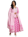 Libas Women'S Pure Cotton Kurta Set (400163O_Pink_Xl)