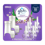 Glade PlugIns Refills Air Freshener Starter Kit, Scented and Essential Oils for Home and Bathroom, Tranquil Lavender & Aloe, 4.0
