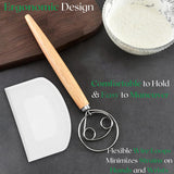 13 Inch Danish Dough Whisk with Dough Scraper, Dutch Bread Whisk with Stainless Steel Dough Hook, Sourdough Whisk for Baking, Da