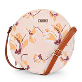 Adisa Women Girls Flower Print Sling Bag Round Crossbody Purse (Sl6007-Cre_Cream),Cream,,B09TPLJSJX