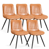 choairy Dining Chairs Set of 5, Modern Dining Chairs with Thick Cushions, PU Leather Upholstered Kitchen Dining Room Chairs with