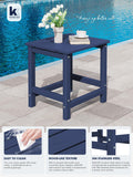 KINGYES Adirondack Outdoor Side Table, Navy