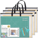 YOPCDJ 3 Pcs 25x19 inches Art Portfolio Case, Storage Chart Art Portfolio Bag with Handle, Zippered Storage Folder for Bulletin 