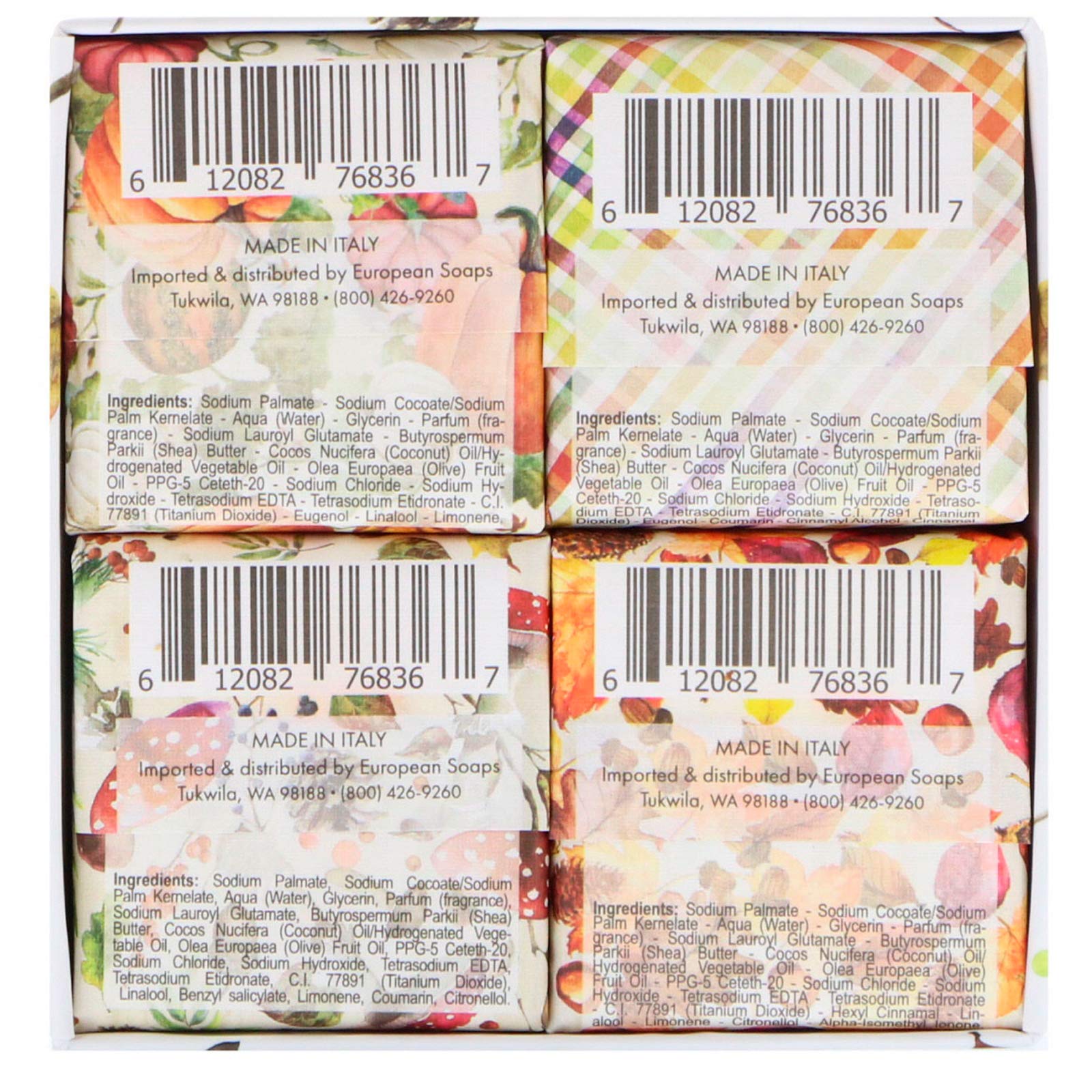 Via Mercato Natale Shea Butter Soap Boutique Luxury Gift Box (Set Of 4, 50G Each) - Autunno