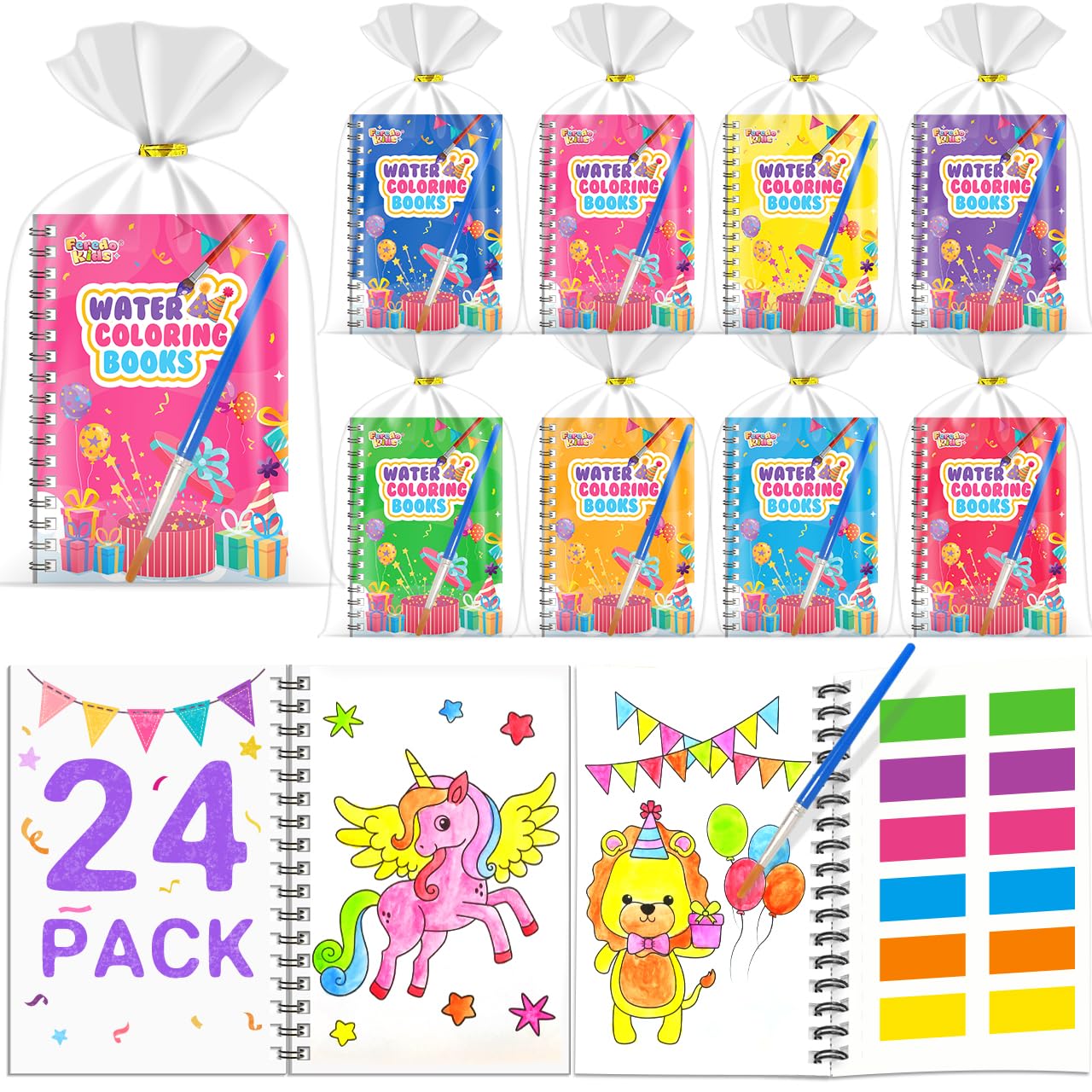 Coloring Books Party Favors for Kids - 24 Pack Mini Water Coloring Books Paint Sets for Kids Goodie Bags Stuffers Students Class