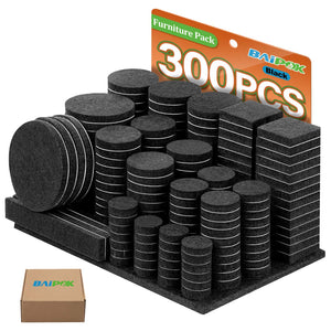 Furniture Pads 300 Pieces Felt Furniture Pads Premium Huge Pack, Baipok 5Mm Thick Self Adhesive Anti Scratch Floor Protectors Fo