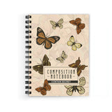 Vprint Butterfly Texture Spiral Wiro Unruled Blank Pages Notebook Diary Journal Drawing Book SizeA5(6X9 Inches) (Butterfly Text