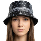 Jamont Cotton Bandana Print Bucket Hat For Women & Girls | Stylish Aesthetic Paisley Sun Protection Cap For Beach, Travel, Outdo