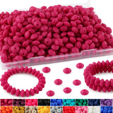 HHCFAST 270Pcs Lentil Silicone Beads for Pens, 12mm Silicone Spacer Beads for Keychain Making(Magenta)