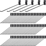 Therwen 100 Pieces 12 Inch Hanging Slatwall Hooks Accessories Metal Slat Wall Hanging Hooks Slat Wall Hanger Commercial Grade Sl