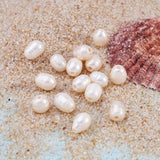 Kissitty 100pcs Natural Pearl Beads Seashell Color Oval Cultured Freshwater Pearl Loose Beads 7-10mm for DIY Necklace Bracelet E