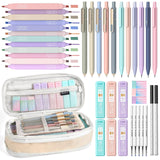 Nicpro 39 PCS Aesthetic School Supplies with Pencil Case, Cute Stationary Set with 5 Gel Pens & 6 Mechanical Pencils & 12 Highli