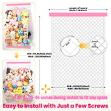 VOMELON Stuffed Animal Storage Net, Elastic Stuffed Toy Holder,Door/ Wall Mount Length Adjustable Hanging Stuffy Animal Organize