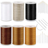 6 Rolls Strong Upholstery Thread High Strength Sewing Waxed Thread with Hand Stitching Needle Set for Denim Leather Craft DIY Ma