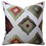 Plutus Brands Plutus Earth Native-Trail Handmade Throw Pillow, 12 X 25, White/Green/Red
