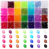 Paxcoo 560Pcs Crystal Beads for Jewelry Making, Crystal Acrylic Bead Faceted Craft Beads Bicone Gem Beads Jewel for Jewelry Maki