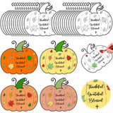 Kosiz 24 PCS Thanksgiving Religious Craft Kits Color Your Own Pumpkin Cards Christian Bible Craft Pumpkin Religious Gift Card fo