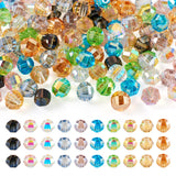 Elecrelive 100pcs Glass Rondelle Beads 7.5mm Faceted Glass Beads Colorful Loose Beads for DIY Beading Bracelet Necklace Jewelry 