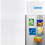 Engrowtic 30 Pcs Mini Magnetic Canvas Panel Boards Magnetic Painting Canvas Panel Various Size for Painting Fridge Locker Art Cr