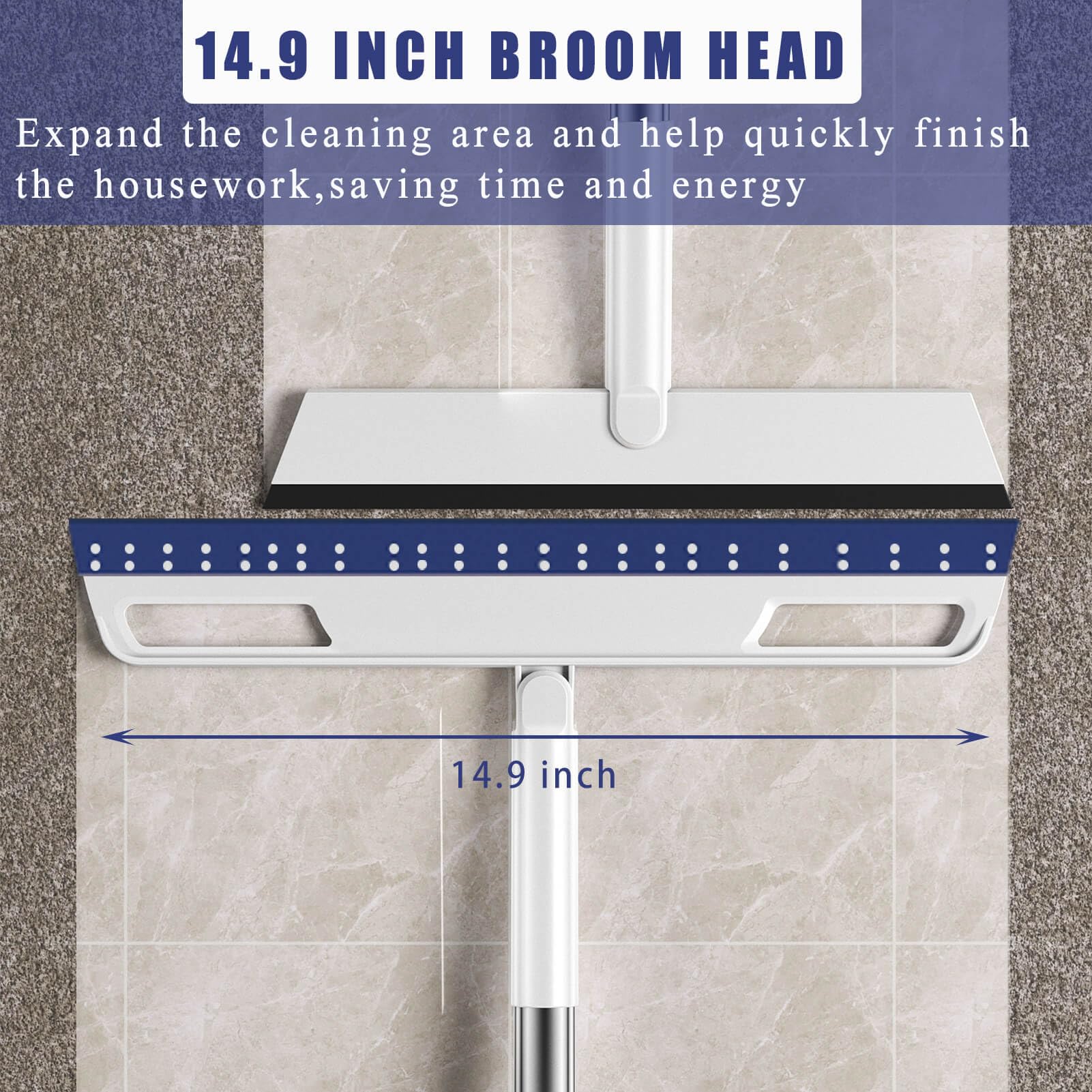 Multifunction Magic Broom, Extended Indoor Broom Detachable,3-in-1 Sweeper Removing Dust Liquid Hair, Adjustable Floor Squeegee,