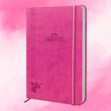 Jhingalala Designer Series Leather Cover Hardbound Journal Diary | Hello Angel Diary | Pink Color, A5 Size, 192 Ruled Pages