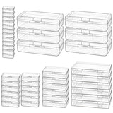 Thintinick 42 Pack Rectangular Clear Plastic Storage Containers Box with Hinged Lid & Labels for Beads and Other Small Craft Ite