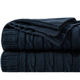 NTBAY 100% Pure Cotton Cable Knit Throw Blanket, Super Soft Warm 51x67 Knitted Throw Blanket for Couch, Sofa, Chair, Bed - Extra