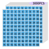 3000 PCS Consecutive Number Stickers 1 to 100, 0.4 inch Square Small Number Stickers Labels for Inventory, Storage, Organizing, 