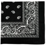 Mdstyle Extra Large Bandana 27 X 27 100% Cotton For Men & Women Paisley Handkerchief Headband Scarf Jumbo Bandanas, Black, XLar
